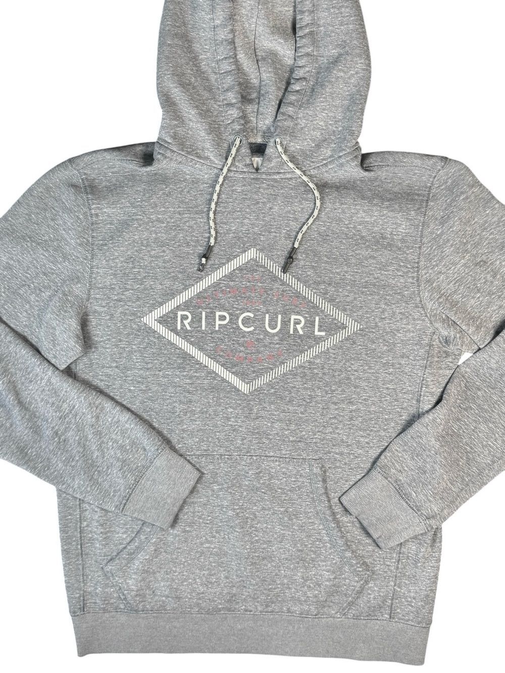 Rip Curl Gray Logo Pullover Hoodie Large Surf Skate Fleece Sweatshirt Mens